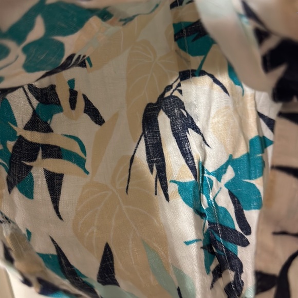 M COLLECTION 100% LINEN FLORAL DESIGN TOP SIZE 14 - Picture 11 of 12